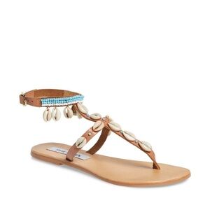Steve Madden Seashell Beaded Thong Sandals